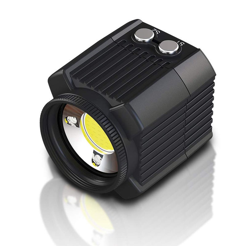 MEIKON Diving Video Light Waterproof 195ft/60M White Red Blue Mini Cube Led Camera Lights with Ball Head Cold Shoe Adapter Underwater Photography Lighting for Gopro Canon Nikon Sony Camera(SL-19) - Image 1